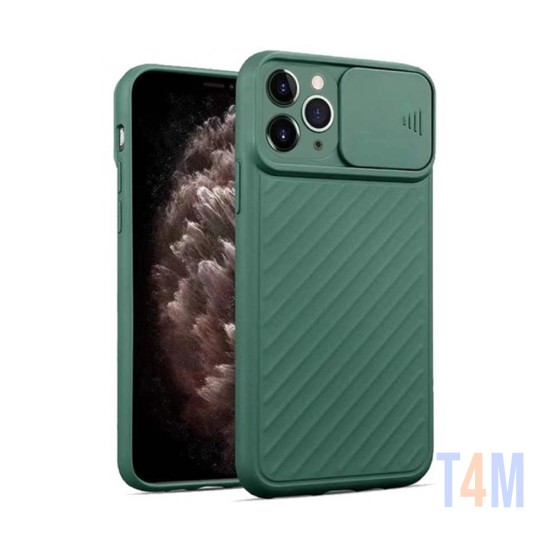 SILICONE COVER WITH CAMERA SHIELD FOR APPLE IPHONE 11 PRO MAX GREEN